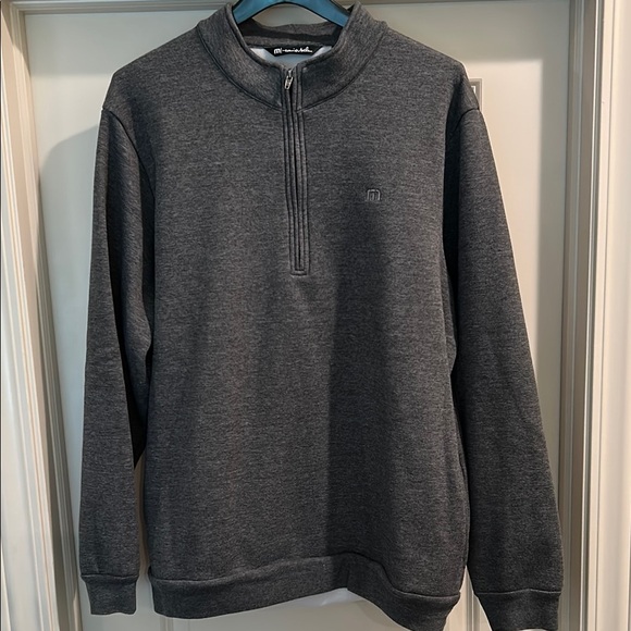Travis Mathew Gray Zip Up Sweater with Mock Neck 1/4 zip - Picture 5 of 5